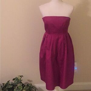 J. Crew Strapless Magenta Dress